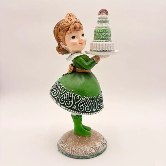 Lucky Lane Vintage Girl Holding Tiered Cake Figurine St Patrick's Irish Celtic - Picture 5 of 8